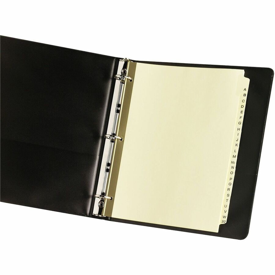 Preprinted Laminated Tab Dividers with Gold Reinforced Binding Edge, 25-Tab, A to Z, 11 x 8.5, Buff, 1 Set