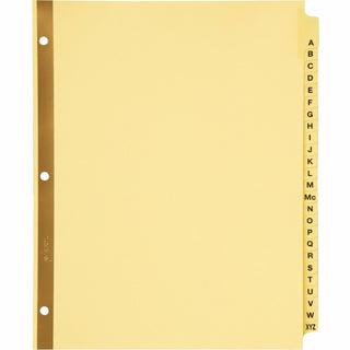 Preprinted Laminated Tab Dividers with Gold Reinforced Binding Edge, 25-Tab, A to Z, 11 x 8.5, Buff, 1 Set