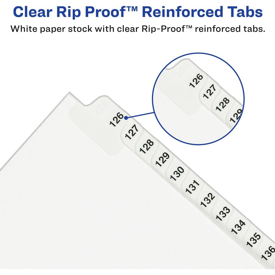 Preprinted Legal Exhibit Side Tab Index Dividers, Avery Style, 26-Tab, 26 to 50, 11 x 8.5, White, 1 Set