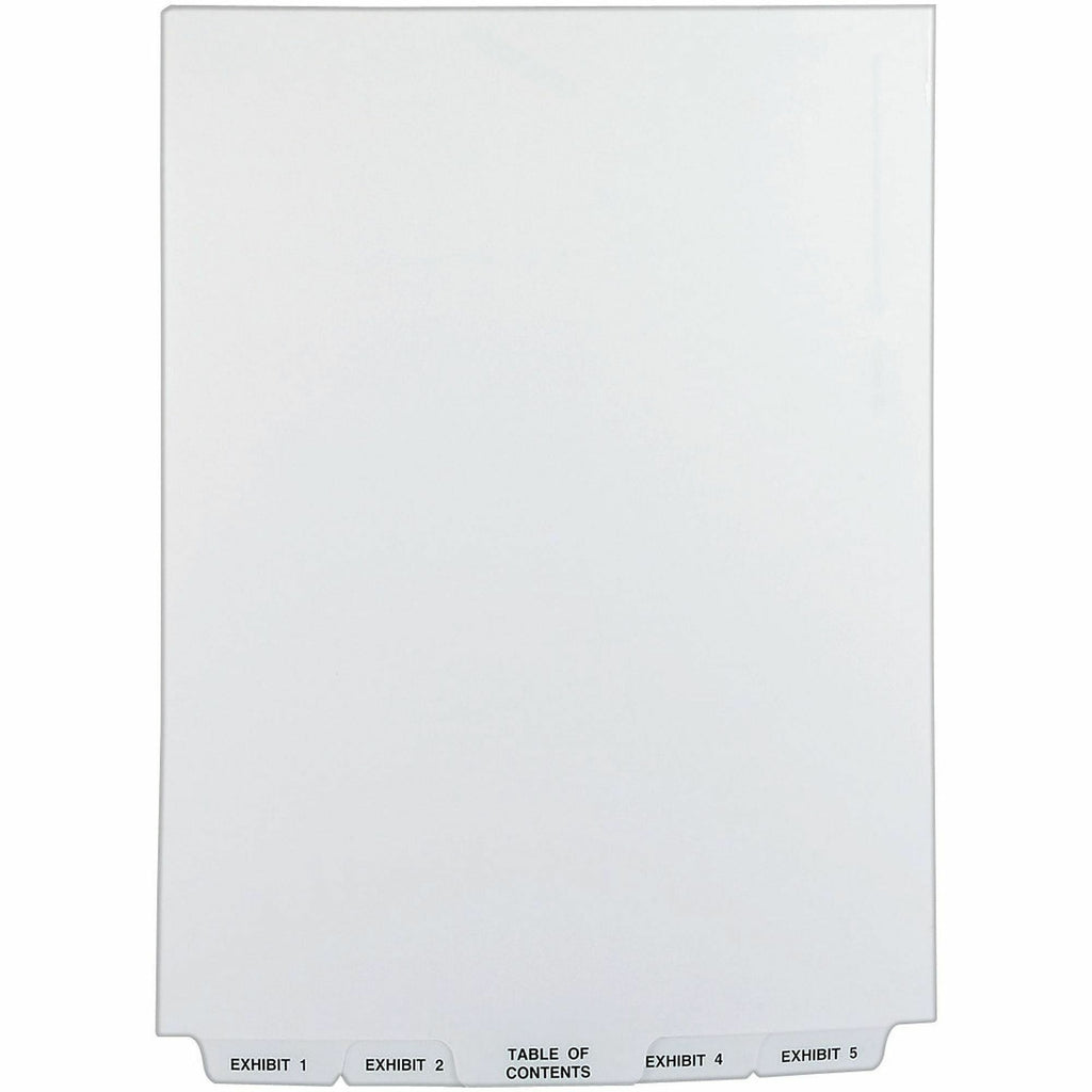 Preprinted Legal Exhibit Bottom Tab Index Dividers, Avery Style, 26-Tab, Exhibit 1 to Exhibit 25, 11 x 8.5, White, 1 Set