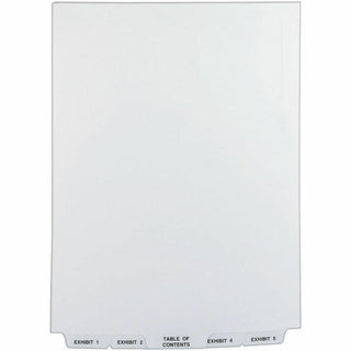 Preprinted Legal Exhibit Bottom Tab Index Dividers, Avery Style, 26-Tab, Exhibit 1 to Exhibit 25, 11 x 8.5, White, 1 Set