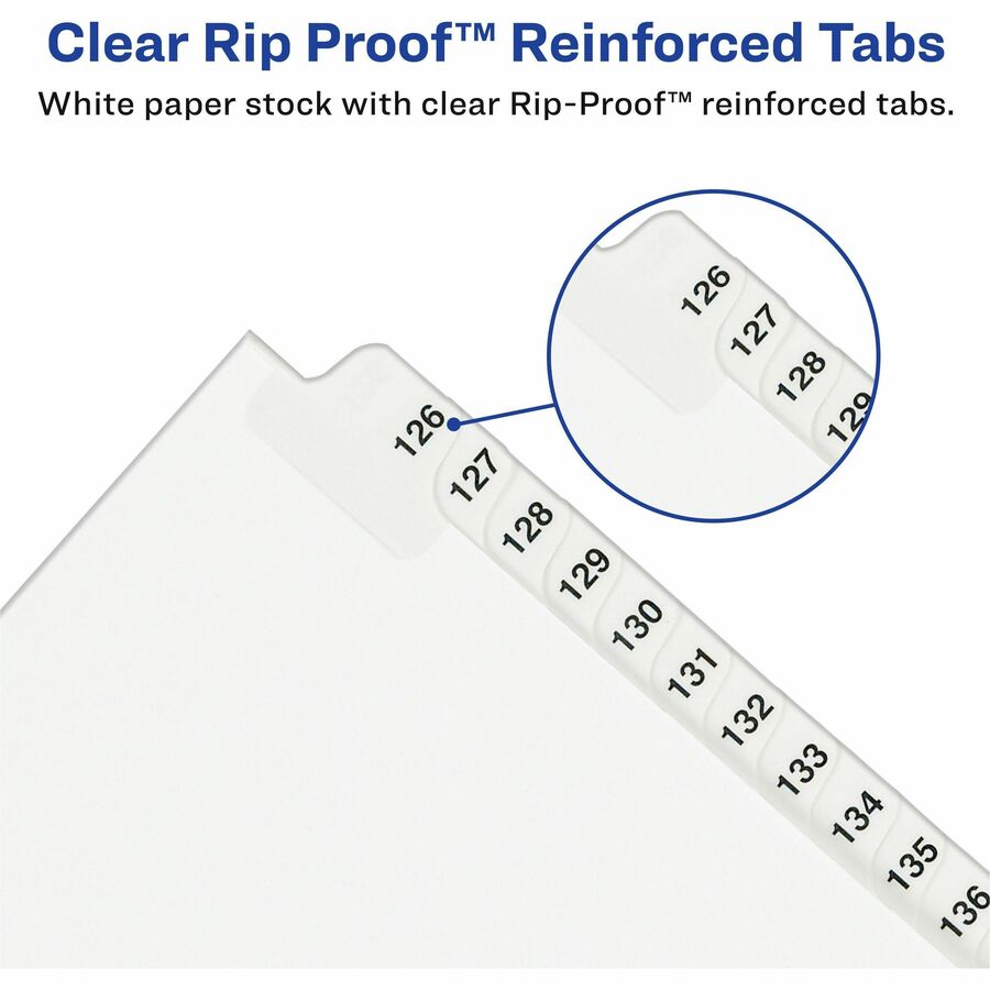 Preprinted Legal Exhibit Side Tab Index Dividers, Avery Style, 26-Tab, 76 to 100, 11 x 8.5, White, 1 Set