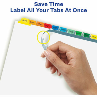 Print and Apply Index Maker Clear Label Dividers, 12-Tab, Color Tabs, 11 x 8.5, White, 5 Sets