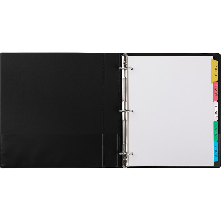 Print and Apply Index Maker Clear Label Dividers, 5-Tab, Color Tabs, 11 x 8.5, White, Traditional Color Tabs, 25 Sets