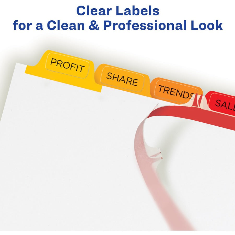 Print and Apply Index Maker Clear Label Dividers, 8-Tab, Color Tabs, 11 x 8.5, White, Traditional Color Tabs, 25 Sets