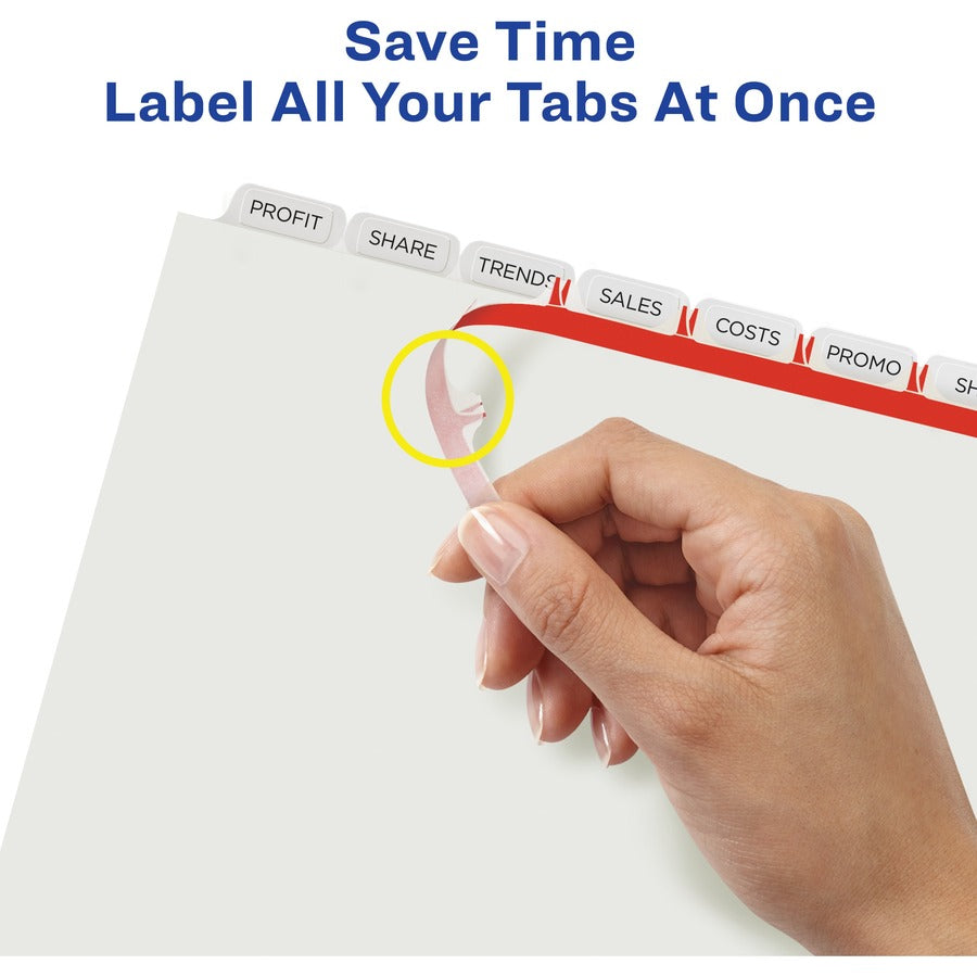 Print and Apply Index Maker Clear Label Unpunched Dividers, 8-Tab, 11 x 8.5, White, White Tabs, 25 Sets