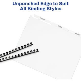 Print and Apply Index Maker Clear Label Unpunched Dividers, 8-Tab, 11 x 8.5, White, White Tabs, 25 Sets