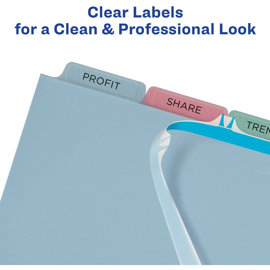 Print and Apply Index Maker Clear Label Plastic Dividers with Printable Label Strip, 5-Tab, 11 x 8.5, Assorted Tabs, 1 Set - 3