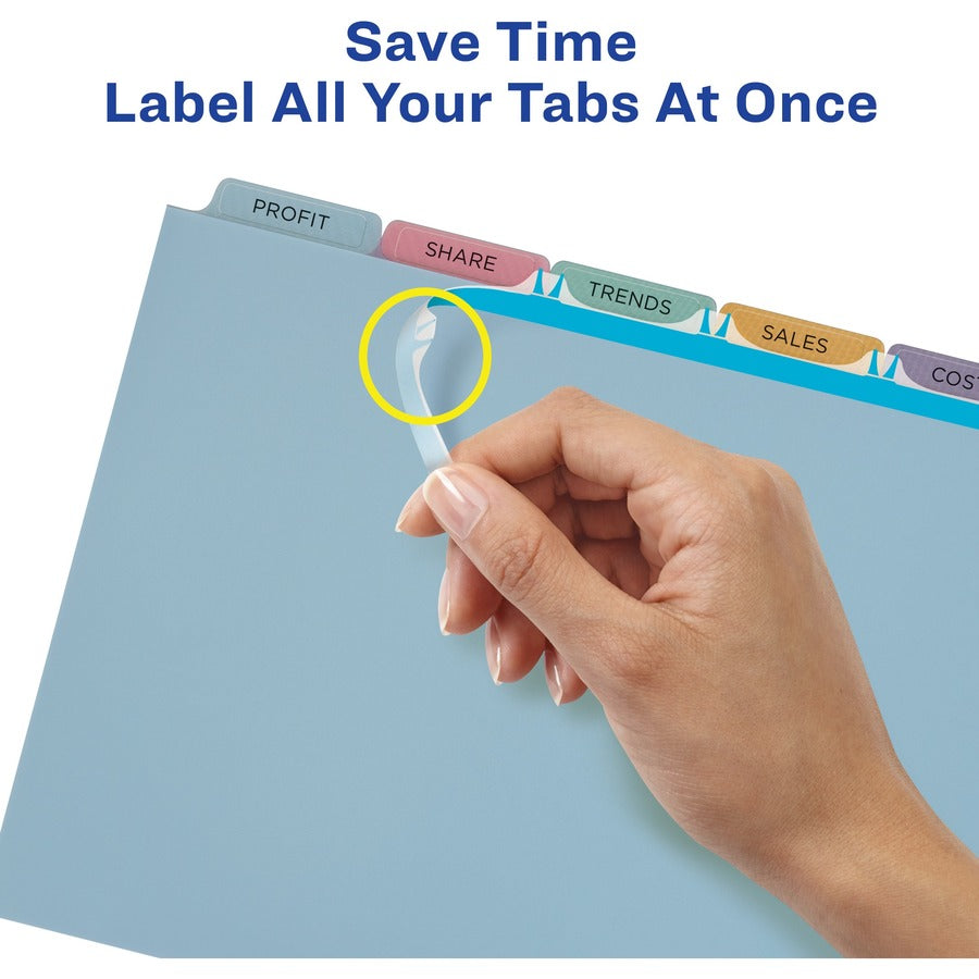 Print and Apply Index Maker Clear Label Plastic Dividers with Printable Label Strip, 5-Tab, 11 x 8.5, Assorted Tabs, 1 Set - 4