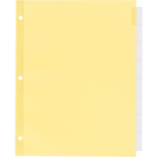 Plastic Insertable Dividers, 8-Tab, 11 x 8.5, Clear Tabs, 1 Set