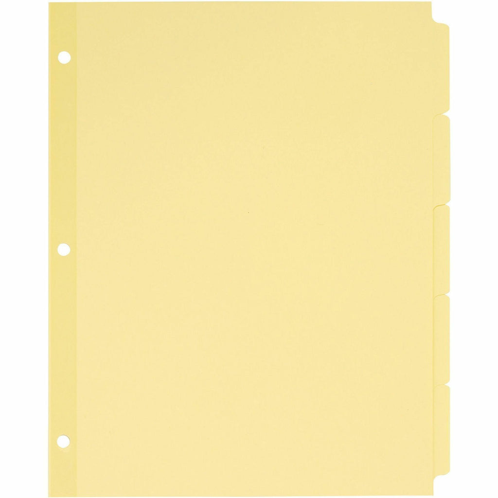 Write and Erase Plain-Tab Paper Dividers, 5-Tab, 11 x 8.5, Buff, 36 Sets