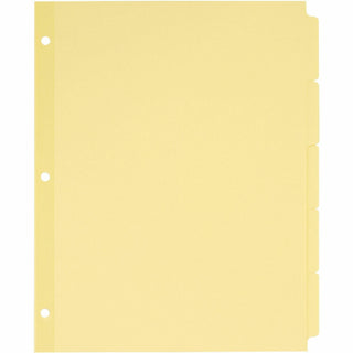 Write and Erase Plain-Tab Paper Dividers, 5-Tab, 11 x 8.5, Buff, 36 Sets