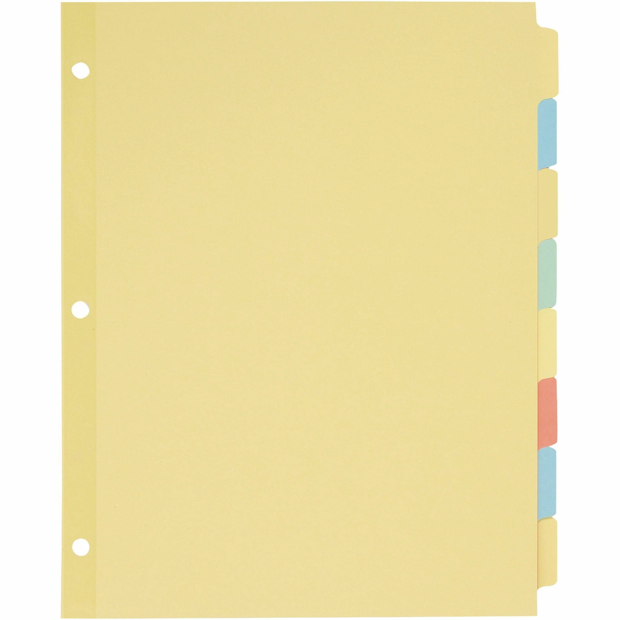 Write and Erase Plain-Tab Paper Dividers, 8-Tab, 11 x 8.5, Multicolor, 24 Sets
