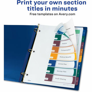Customizable Table of Contents Ready Index Dividers with Multicolor Tabs, 8-Tab, 1 to 8, 11 x 8.5, Translucent, 1 Set