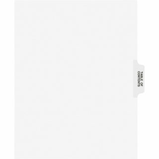 Preprinted Legal Exhibit Side Tab Index Dividers, Avery Style, 25-Tab, Table Of Contents, 11 x 8.5, White, 25/Pack