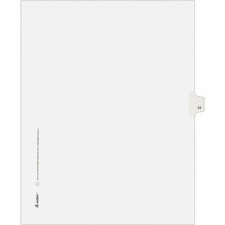 Preprinted Legal Exhibit Side Tab Index Dividers, Avery Style, 10-Tab, 12, 11 x 8.5, White, 25/Pack