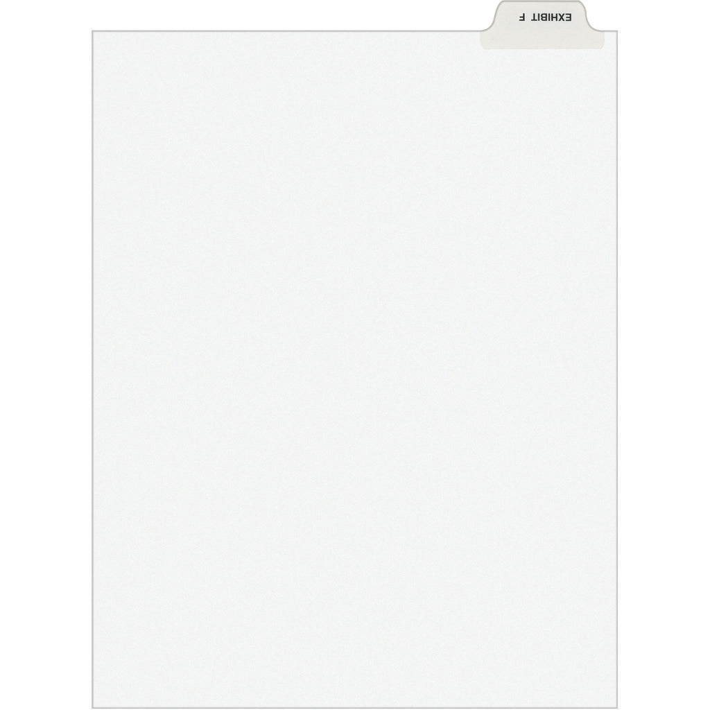 Avery-Style Preprinted Legal Bottom Tab Divider, 26-Tab, Exhibit F, 11 x 8.5, White, 25/PK