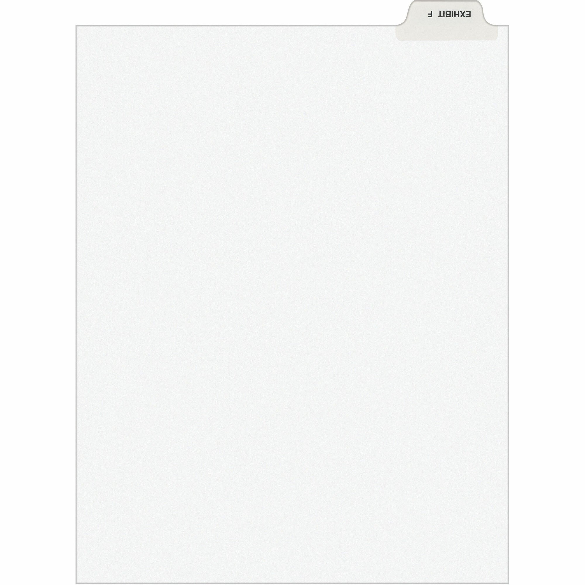 Avery-Style Preprinted Legal Bottom Tab Divider, 26-Tab, Exhibit F, 11 x 8.5, White, 25/PK