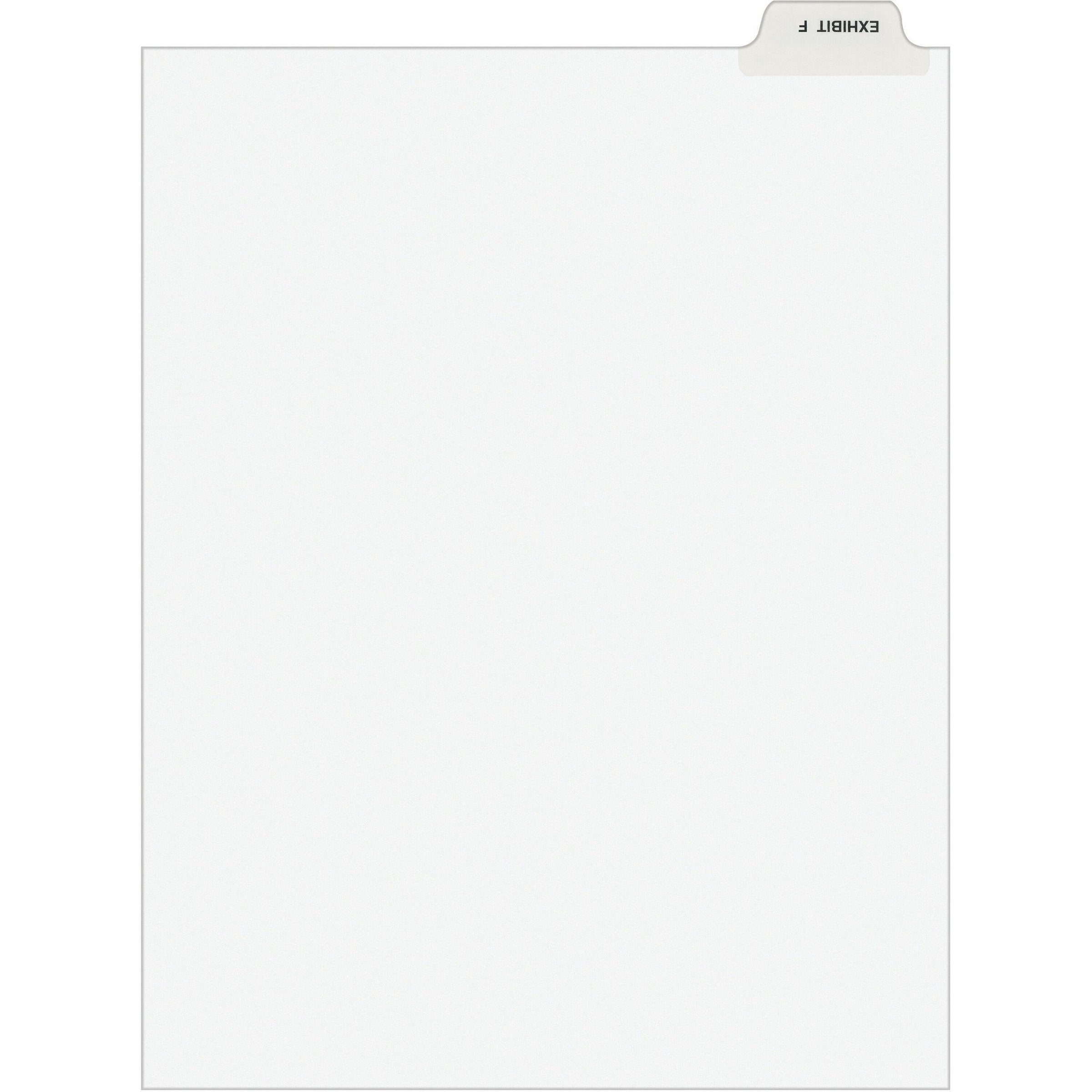 Avery-Style Preprinted Legal Bottom Tab Divider, 26-Tab, Exhibit F, 11 x 8.5, White, 25/PK