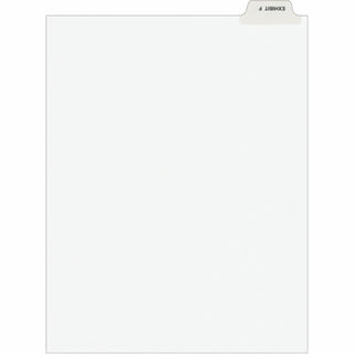 Avery-Style Preprinted Legal Bottom Tab Divider, 26-Tab, Exhibit F, 11 x 8.5, White, 25/PK