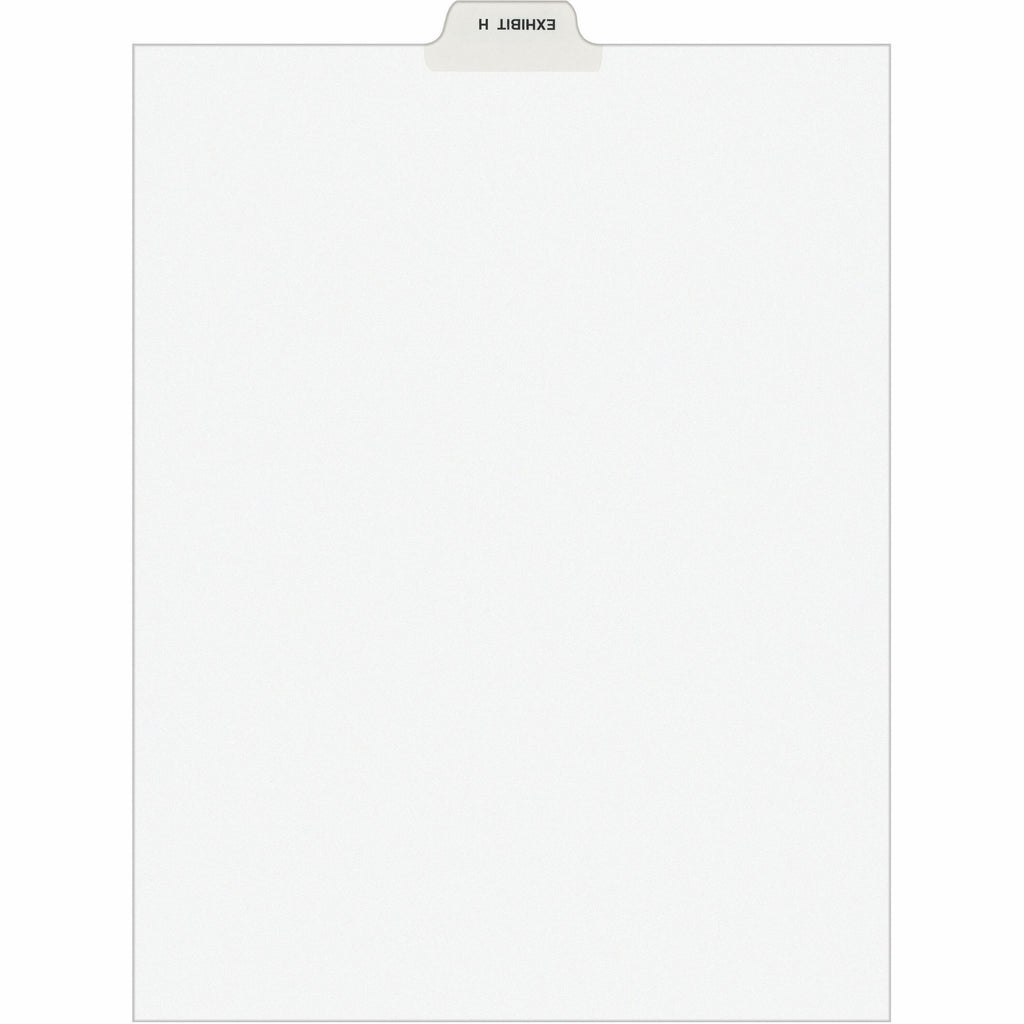 Avery Individual Bottom Tab Legal Dividers - 25 x Divider(s) - Bottom Tab(s) - Exhibit H - 1 Tab(s)/Set - 8.5" Divider Width x 11" Divider Length - Letter - 8.50" Width x 11" Length - White Paper Divider - Recycled - 1 - 