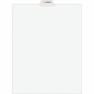 Avery Individual Bottom Tab Legal Dividers - 25 x Divider(s) - Bottom Tab(s) - Exhibit H - 1 Tab(s)/Set - 8.5" Divider Width x 11" Divider Length - Letter - 8.50" Width x 11" Length - White Paper Divider - Recycled - 1 - 