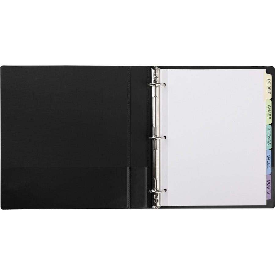 Print and Apply Index Maker Clear Label Dividers, 5-Tab, Color Tabs, 11 x 8.5, White, Contemporary Color Tabs, 25 Sets