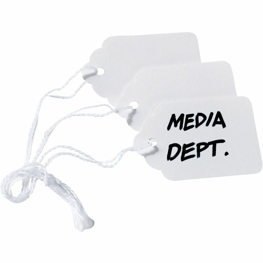 Avery Marking Tags - Strung - 2.16" Length x 1.44" Width - Rectangular - Twine Fastener - 1000 / Box - Cotton, Polyester, Card Stock - White