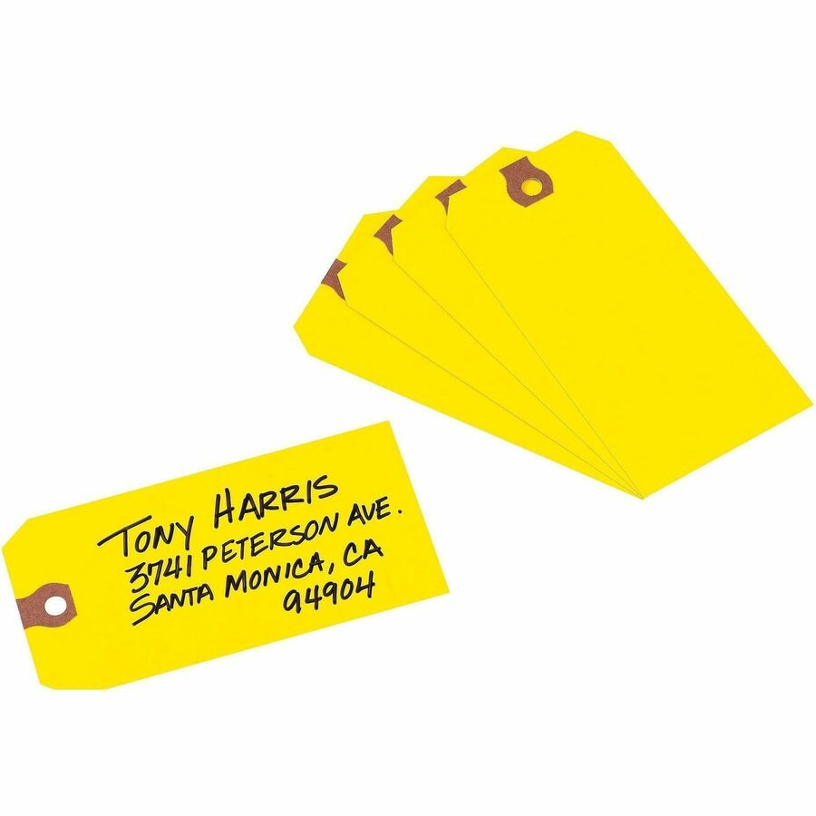 Unstrung Shipping Tags, 11.5 pt Stock, 4.75 x 2.38, Yellow, 1,000/Box