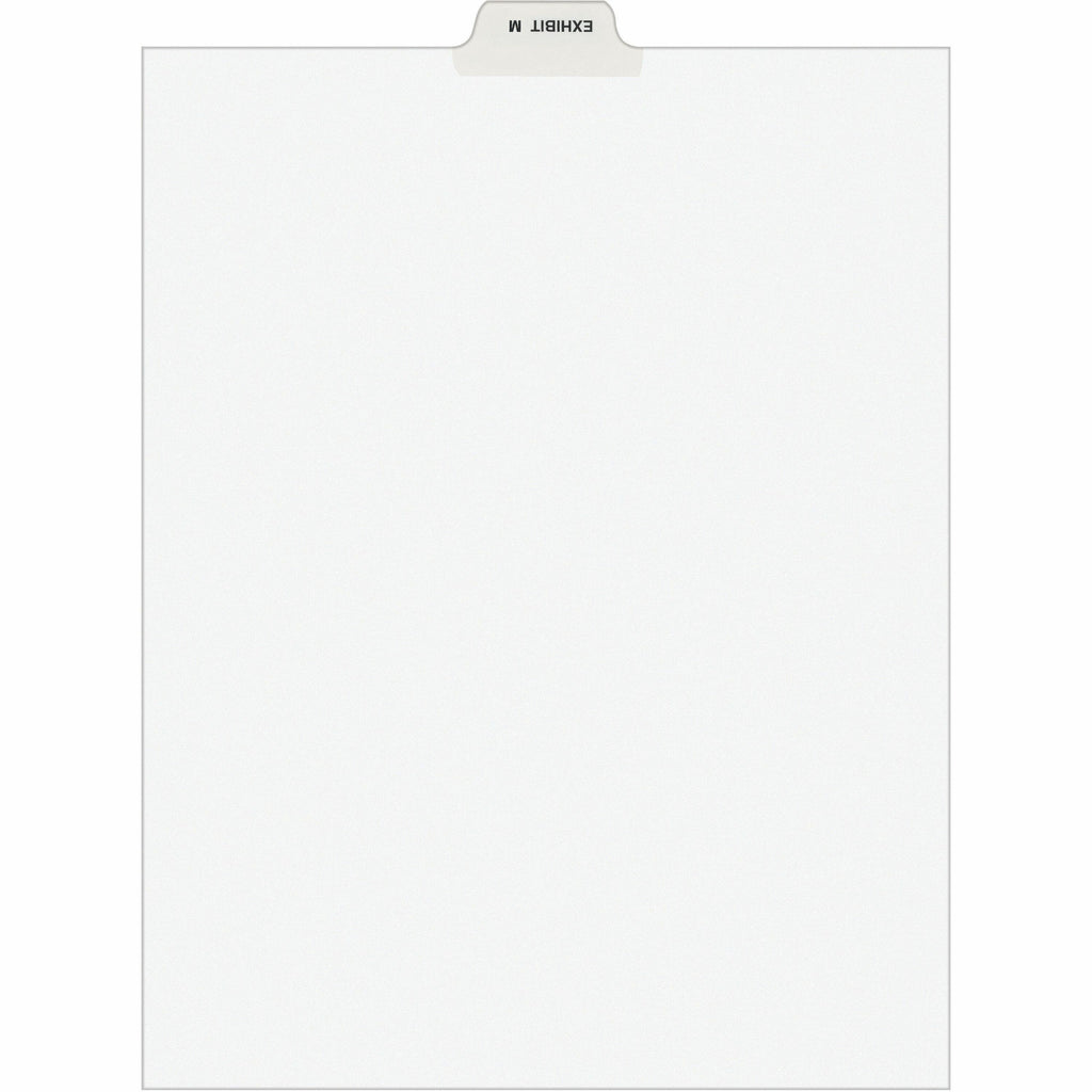 Avery Individual Bottom Tab Legal Dividers - 25 x Divider(s) - Bottom Tab(s) - Exhibit M - 1 Tab(s)/Set - 8.5" Divider Width x 11" Divider Length - Letter - 8.50" Width x 11" Length - White Paper Divider - Recycled - 1