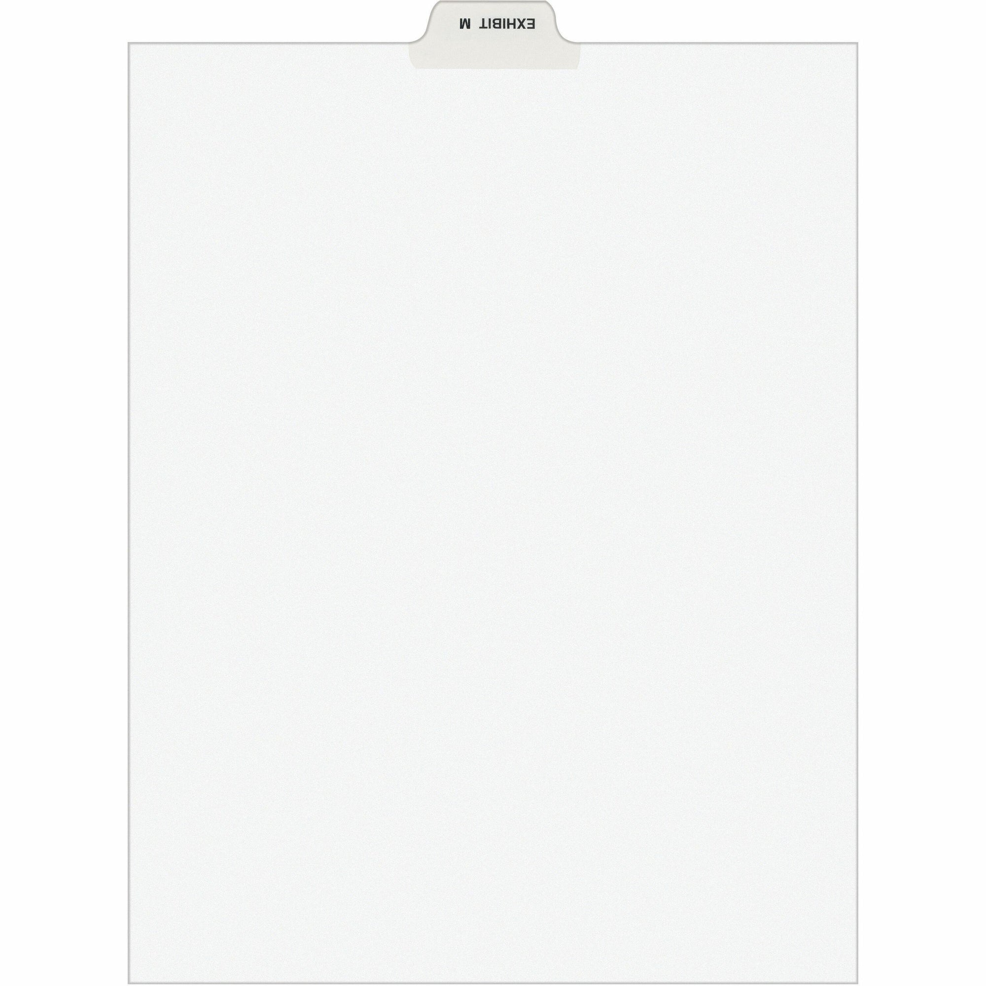 Avery Individual Bottom Tab Legal Dividers - 25 x Divider(s) - Bottom Tab(s) - Exhibit M - 1 Tab(s)/Set - 8.5" Divider Width x 11" Divider Length - Letter - 8.50" Width x 11" Length - White Paper Divider - Recycled - 1