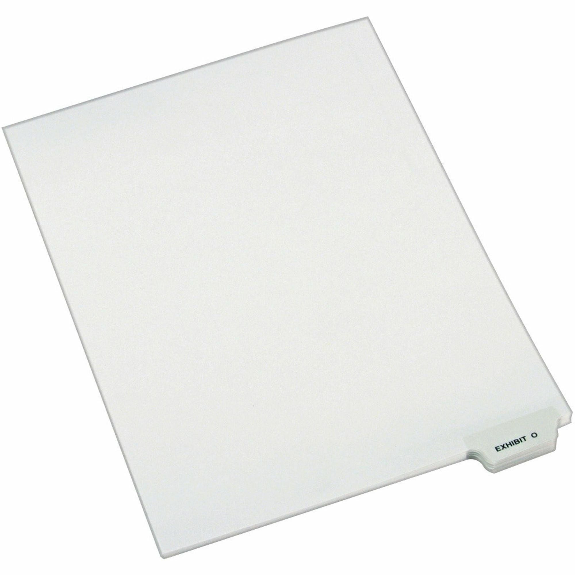 Avery-Style Preprinted Legal Bottom Tab Dividers, 26-Tab, Exhibit O, 11 x 8.5, White, 25/Pack