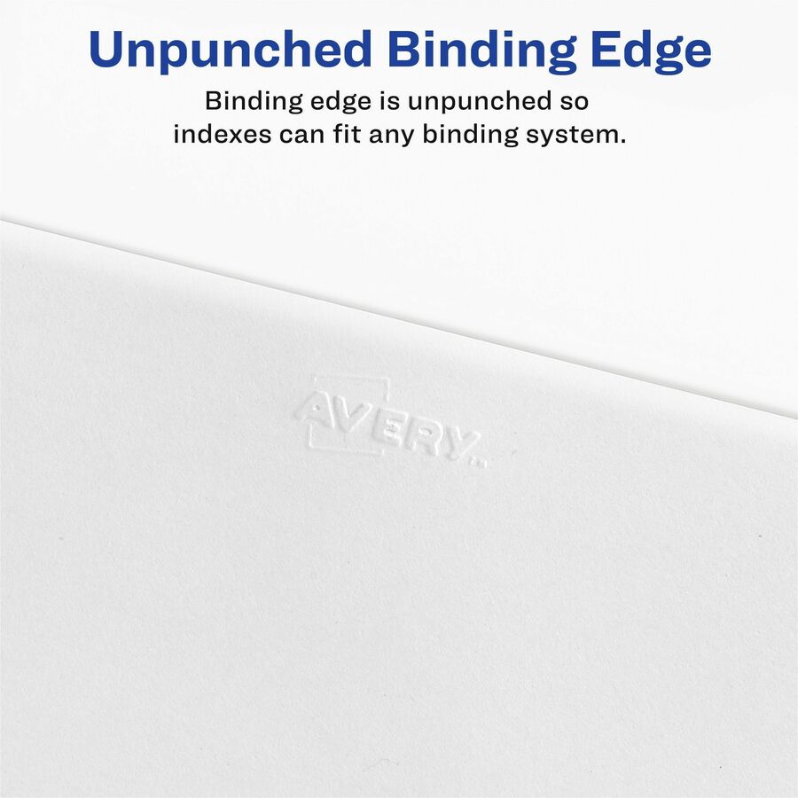 Avery Individual Bottom Tab Legal Dividers - 25 x Divider(s) - Bottom Tab(s) - Exhibit Q - 1 Tab(s)/Set - 8.5" Divider Width x 11" Divider Length - Letter - 8.50" Width x 11" Length - White Paper Divider - Recycled - 1 - 3