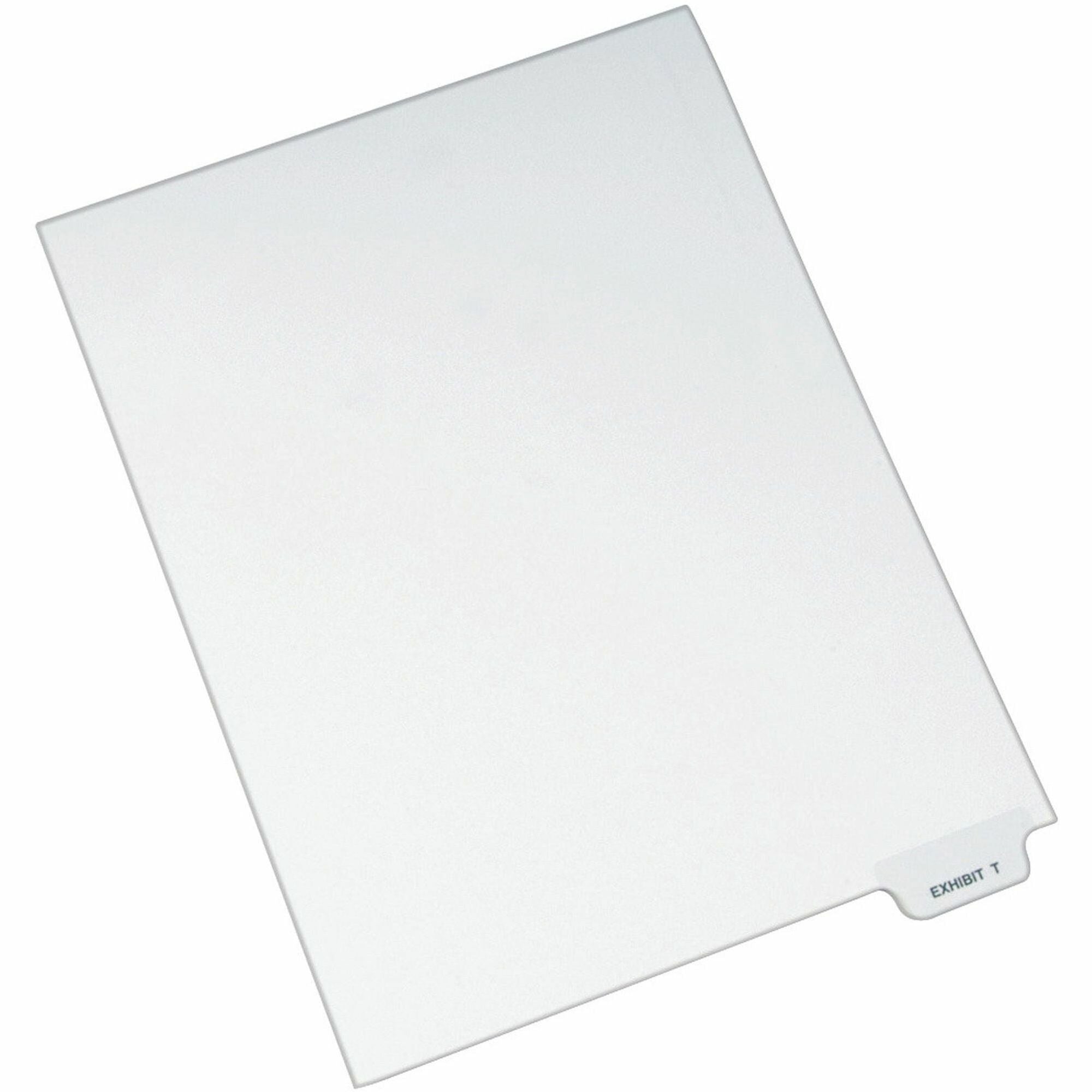 Avery-Style Preprinted Legal Bottom Tab Dividers, 26-Tab, Exhibit T, 11 x 8.5, White, 25/Pack