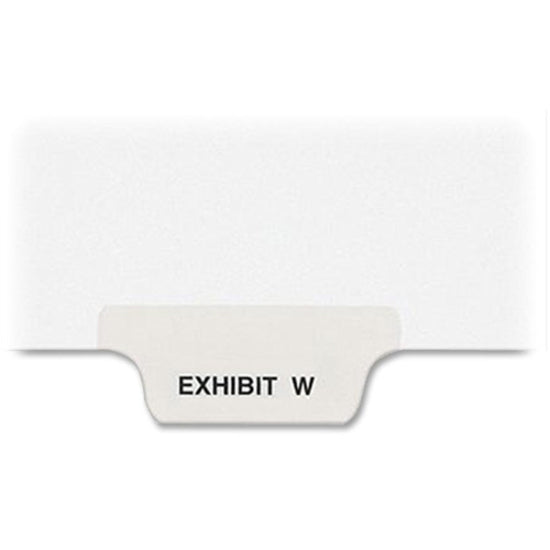 Avery Individual Bottom Tab Legal Dividers - 25 x Divider(s) - Bottom Tab(s) - Exhibit W - 1 Tab(s)/Set - 8.5" Divider Width x 11" Divider Length - Letter - 8.50" Width x 11" Length - White Paper Divider - Recycled - 1 - 8