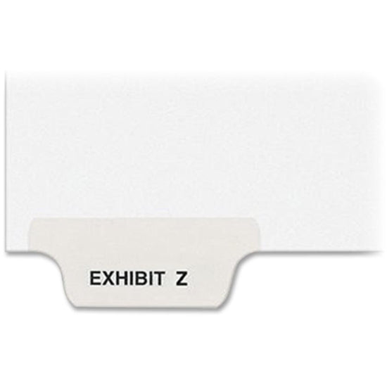 Avery Individual Bottom Tab Legal Dividers - 25 x Divider(s) - Bottom Tab(s) - Exhibit Z - 1 Tab(s)/Set - 8.5" Divider Width x 11" Divider Length - Letter - 8.50" Width x 11" Length - White Paper Divider - Recycled - 1 - 