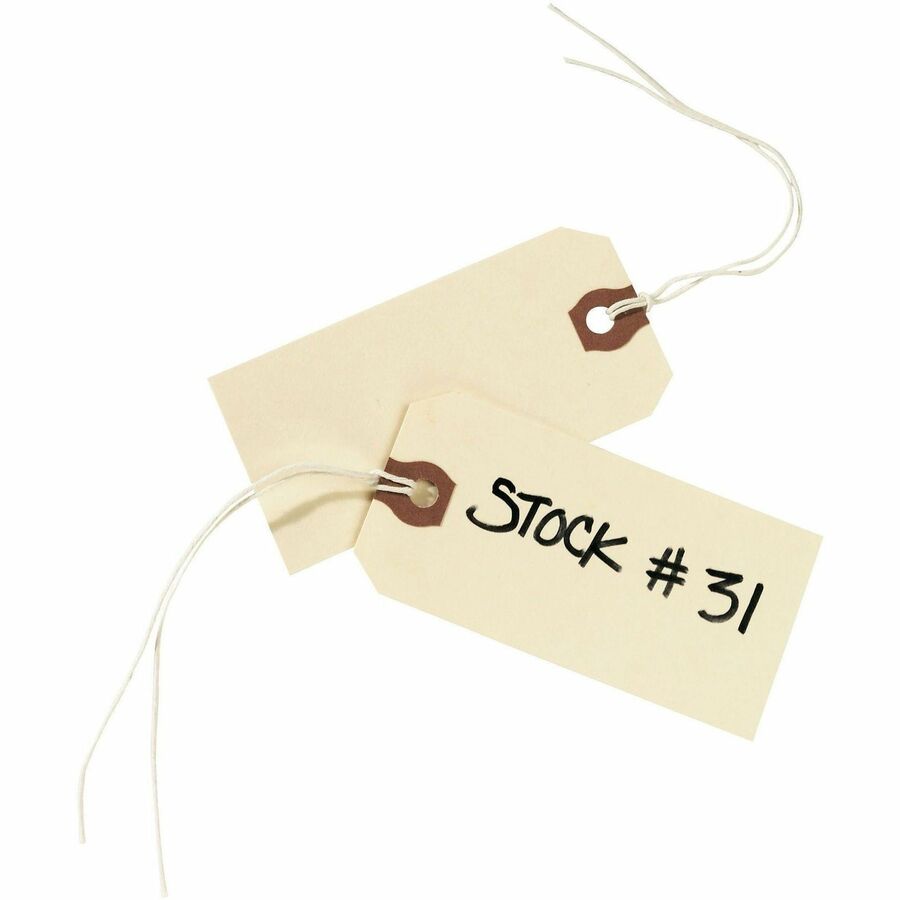 Strung Shipping Tags, 11.5 pt Stock, 6.25 x 3.13, Manila, 1,000/Box