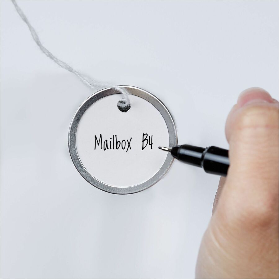 Heavyweight Stock Metal Rim Tags, 1.25" dia, White, 500/Box