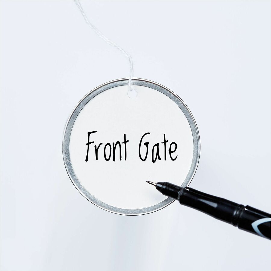 Heavyweight Stock Metal Rim Tags, 2.25" dia, White, 500/Box