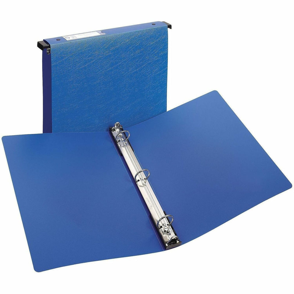 Hanging Storage Flexible Non-View Binder with Round Rings, 3 Rings, 1" Capacity, 11 x 8.5, Blue