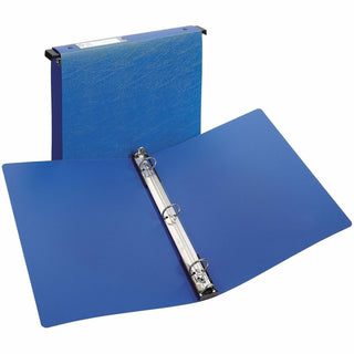 Hanging Storage Flexible Non-View Binder with Round Rings, 3 Rings, 1" Capacity, 11 x 8.5, Blue