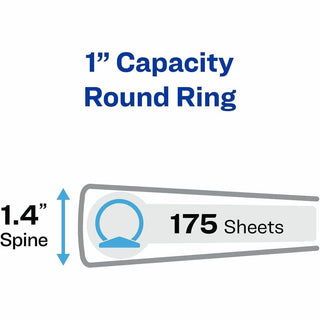 Hanging Storage Flexible Non-View Binder with Round Rings, 3 Rings, 1" Capacity, 11 x 8.5, Blue