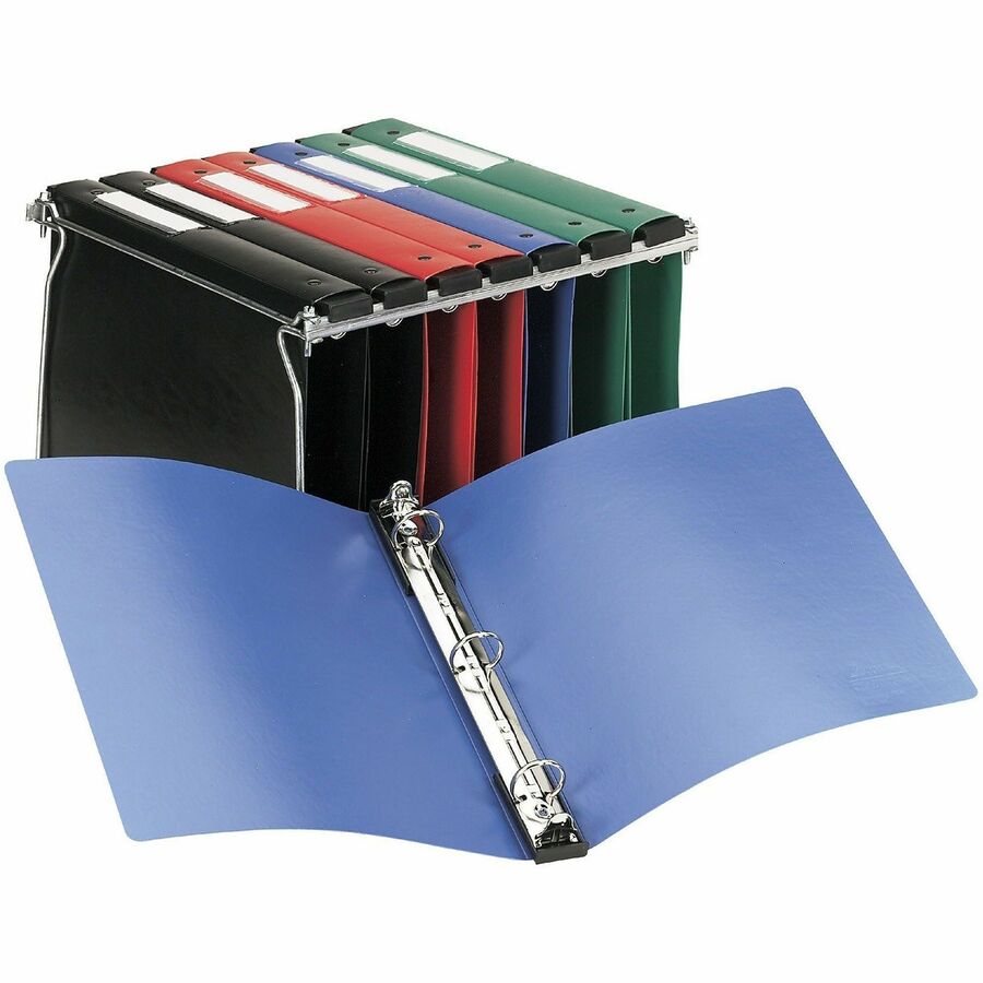 Hanging Storage Flexible Non-View Binder with Round Rings, 3 Rings, 1" Capacity, 11 x 8.5, Blue