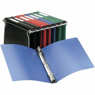 Hanging Storage Flexible Non-View Binder with Round Rings, 3 Rings, 1" Capacity, 11 x 8.5, Blue