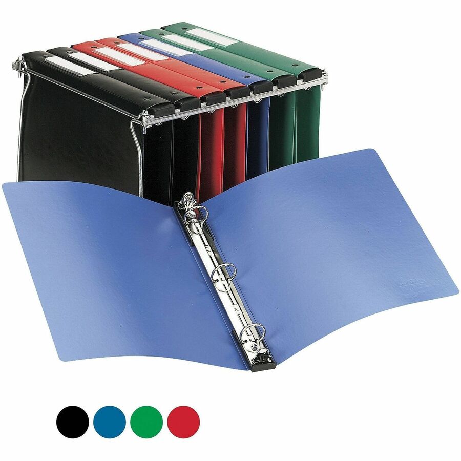 Hanging Storage Flexible Non-View Binder with Round Rings, 3 Rings, 1" Capacity, 11 x 8.5, Black