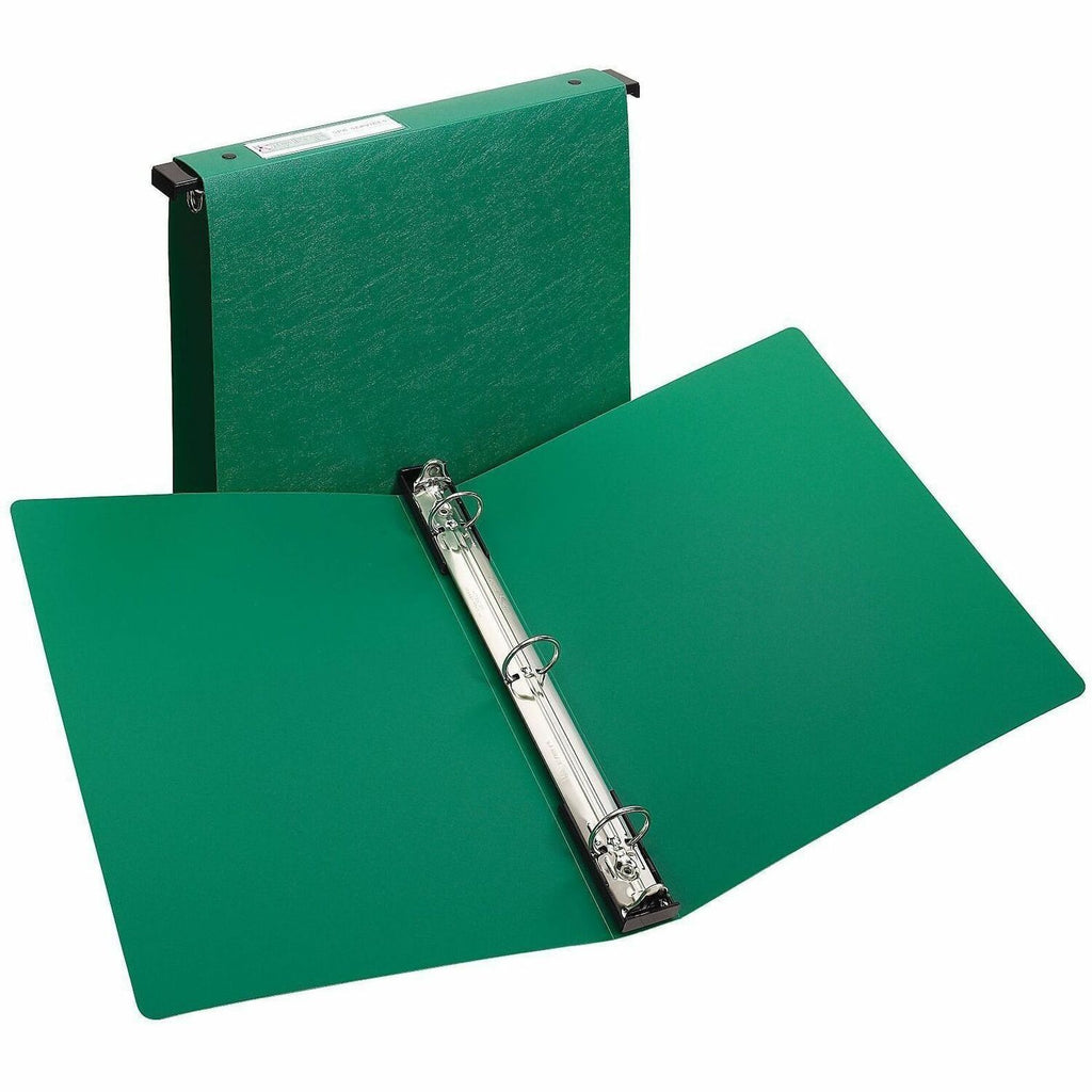 Hanging Storage Flexible Non-View Binder with Round Rings, 3 Rings, 1" Capacity, 11 x 8.5, Green