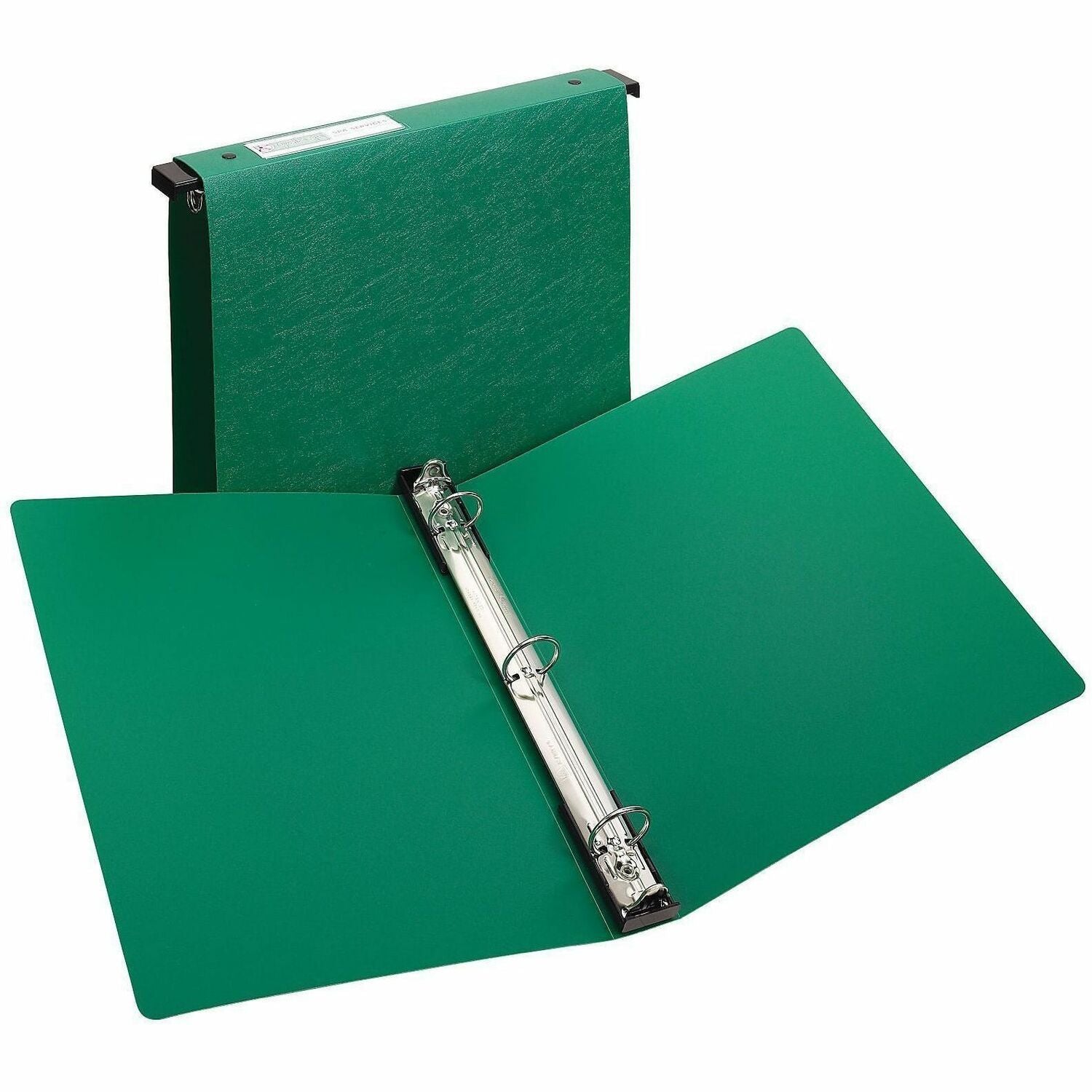Hanging Storage Flexible Non-View Binder with Round Rings, 3 Rings, 1" Capacity, 11 x 8.5, Green