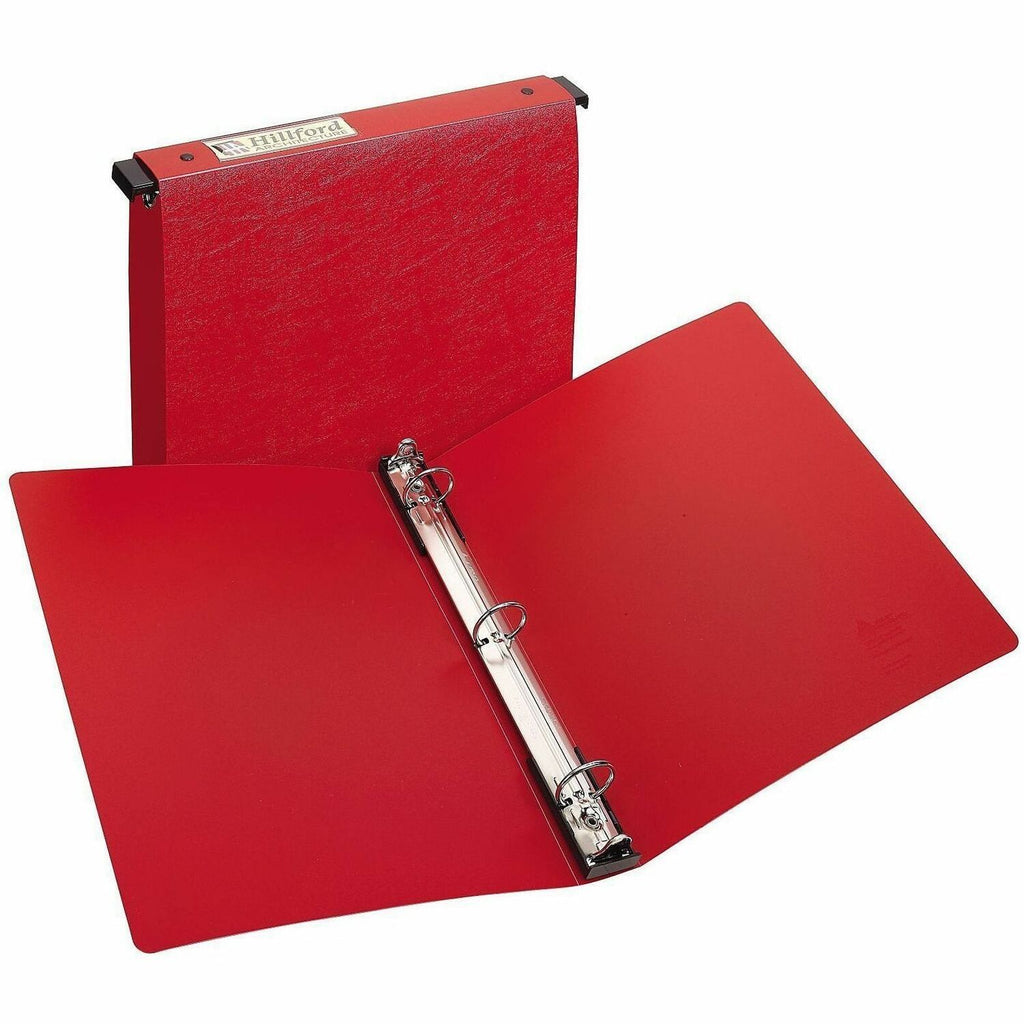 Hanging Storage Flexible Non-View Binder with Round Rings, 3 Rings, 1" Capacity, 11 x 8.5, Red