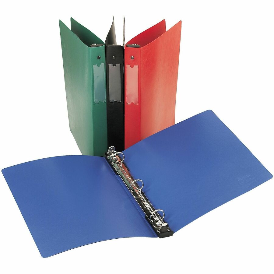 Hanging Storage Flexible Non-View Binder with Round Rings, 3 Rings, 1" Capacity, 11 x 8.5, Red