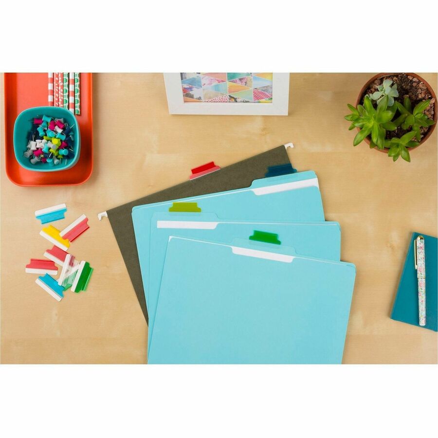 Insertable Index Tabs with Printable Inserts, 1/5-Cut, Assorted Colors, 1.5" Wide, 25/Pack